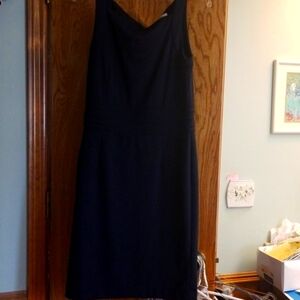 Black knit square neck dress